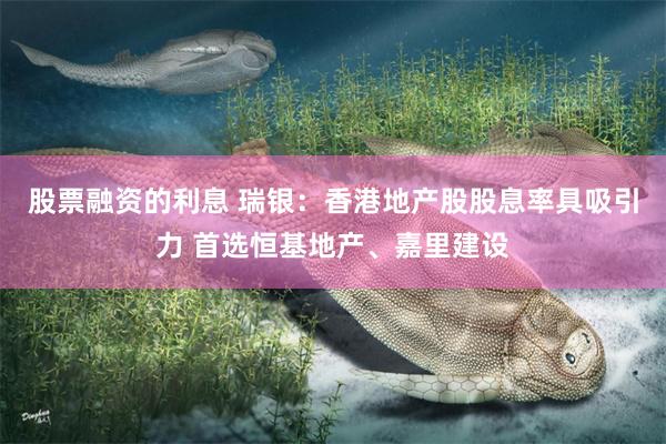 股票融资的利息 瑞银：香港地产股股息率具吸引力 首选恒基地产、嘉里建设