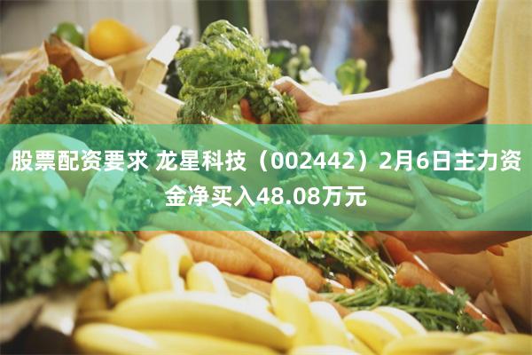 股票配资要求 龙星科技（002442）2月6日主力资金净买入48.08万元