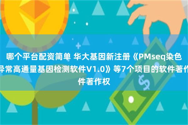 哪个平台配资简单 华大基因新注册《PMseq染色体异常高通量基因检测软件V1.0》等7个项目的软件著作权