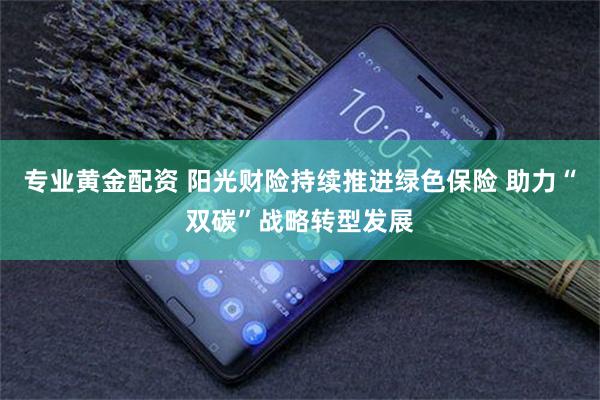 专业黄金配资 阳光财险持续推进绿色保险 助力“双碳”战略转型发展